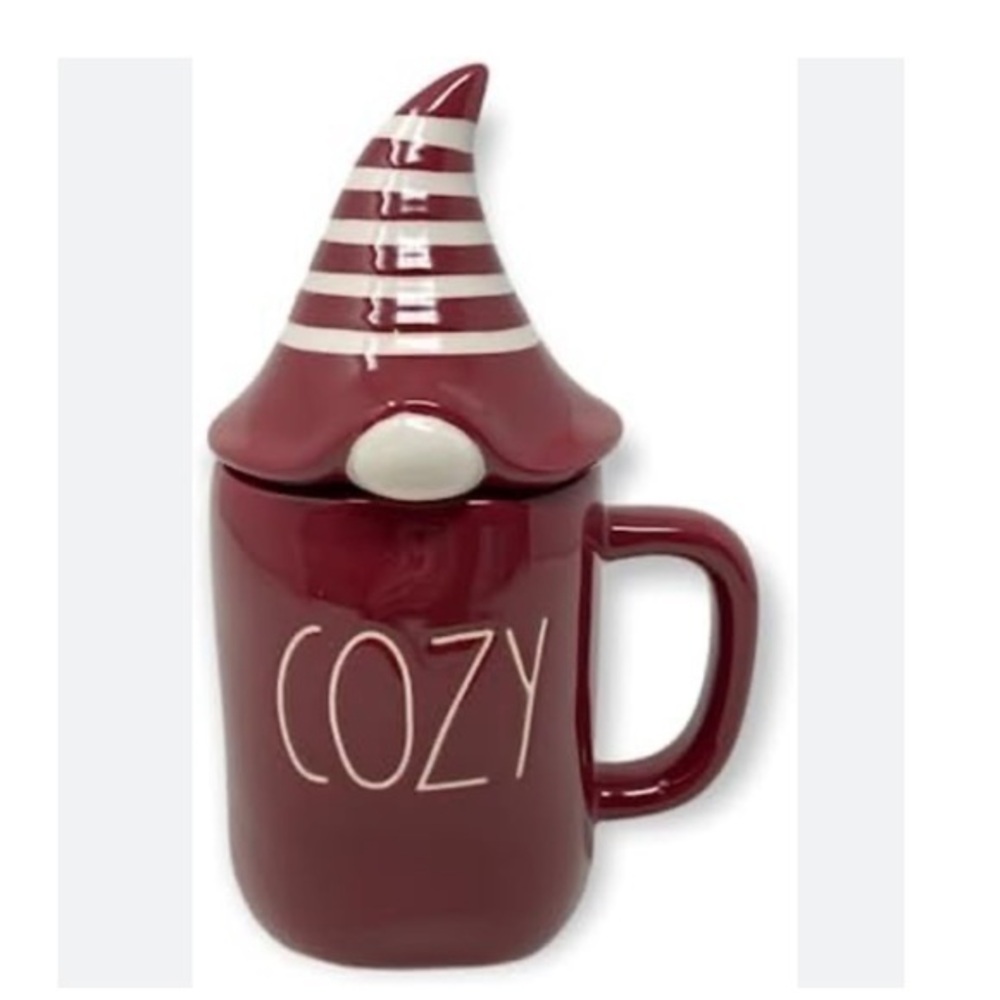 RAE DUNN Cozy Gnome Ceramic mug & Topper Christmas large mug edition